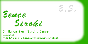 bence siroki business card